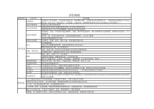 设备ehs评估表及评价细则