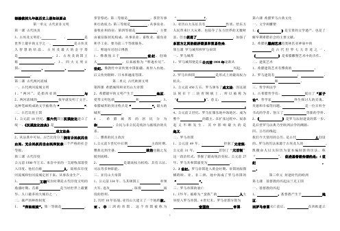 九年级历史上册1-12课填空