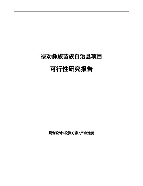 禄劝彝族苗族自治县如何编写可行性研究报告(参考)