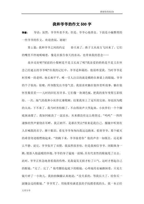 我和爷爷的作文500字