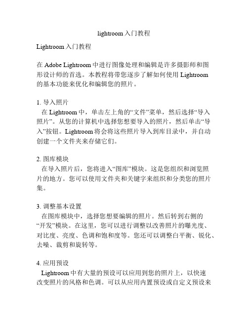 lightroom入门教程