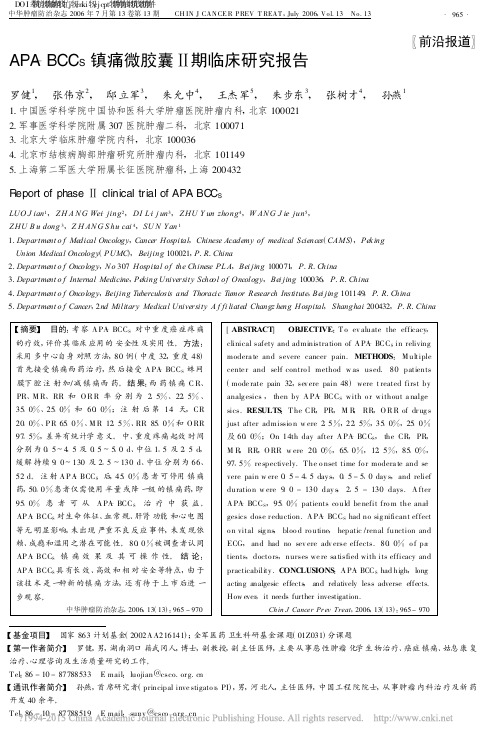 APA_BCC_S镇痛微胶囊_期临床研究报告_罗健