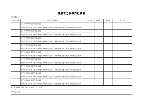 深度百分表保养记录表