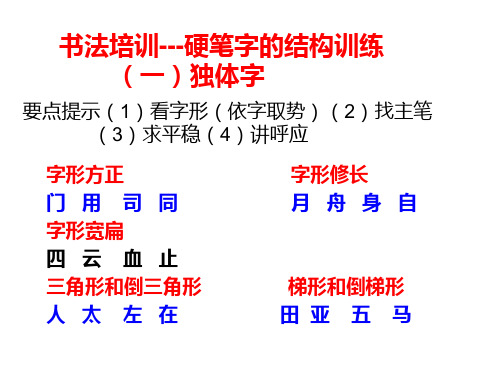 硬笔书法第2讲左右结构课件资料