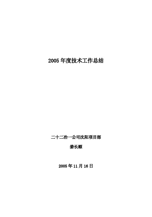 2005年技术总结