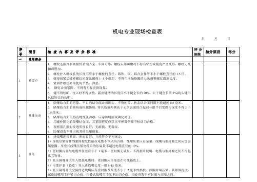 东川机电、运输专业现场检查表