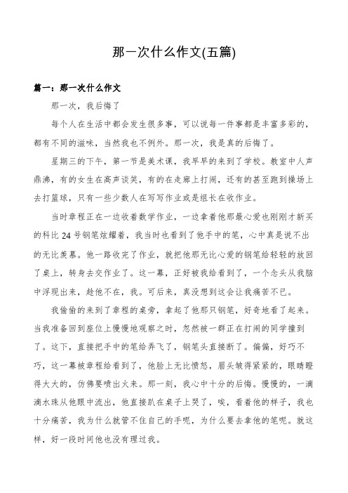 那一次什么作文(五篇)