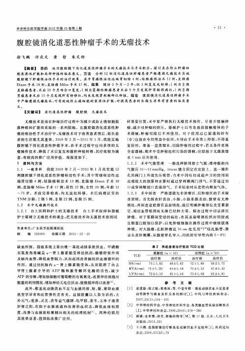 腹腔镜消化道恶性肿瘤手术的无瘤技术