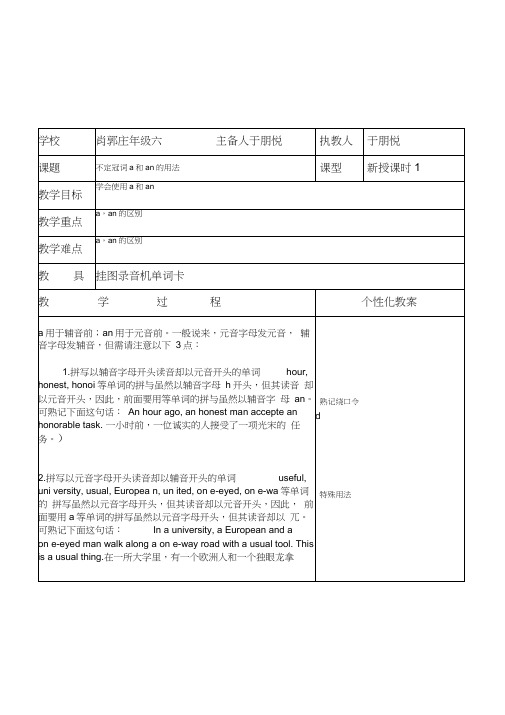 aan用法教案汇总教学内容