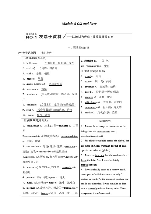 2020版高考英语新创新一轮复习外研版讲义：必修3Module6OldandNew含答案