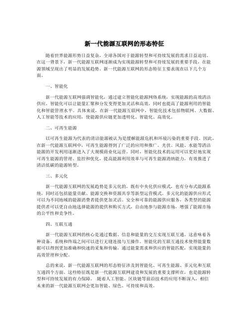 新一代能源互联网的形态特征