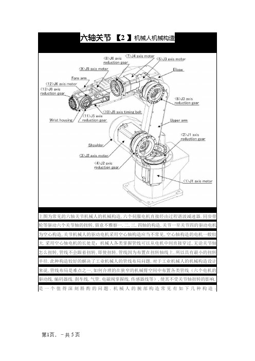 六轴关节机器人机械结构