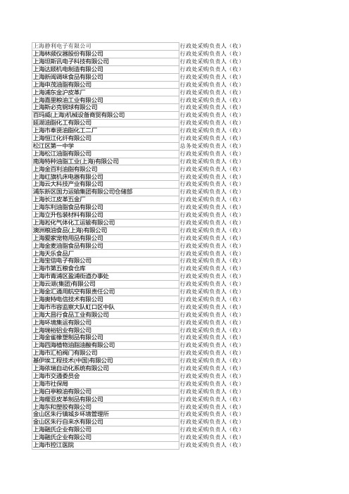 上海企业名录   完整版