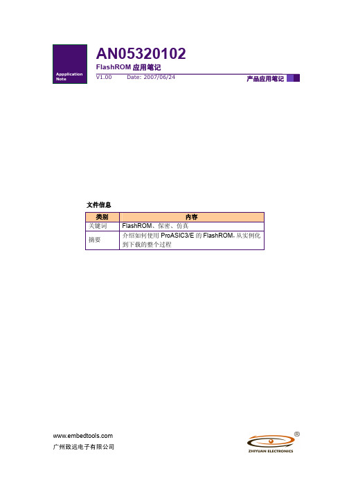 Actel FPGA FlashROM 应用教程