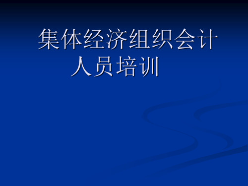 村集体经济组织会计新课件解析