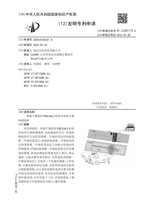 一种基于微流控和ELISA分析的外泌体分离检测系统[发明专利]