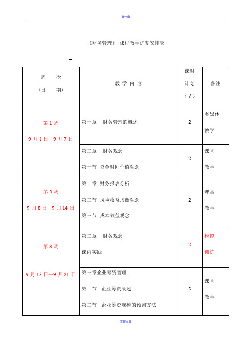 财务管理电子教案