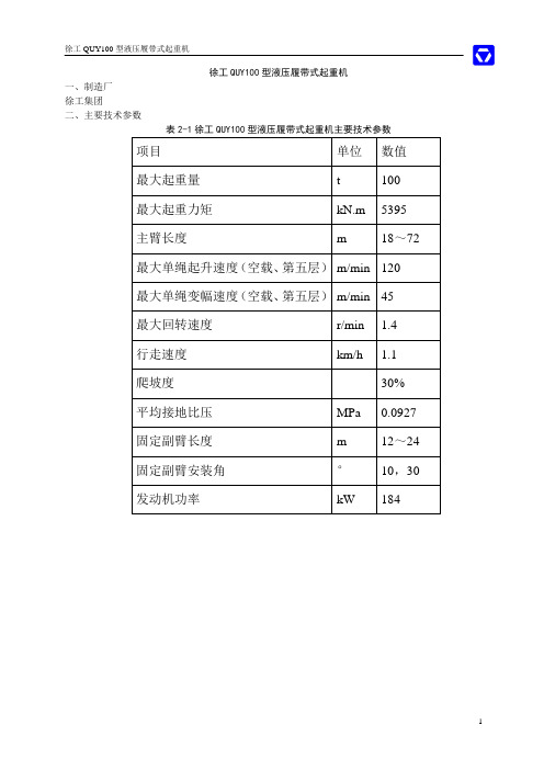 徐工集团QUY100型液压履带起重机