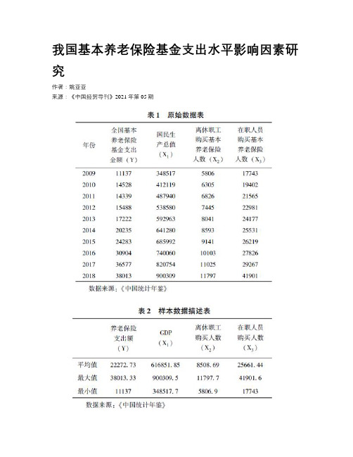 我国基本养老保险基金支出水平影响因素研究