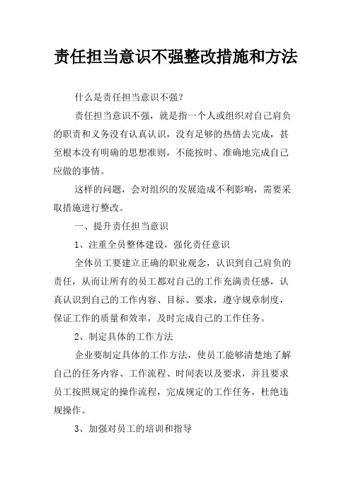 责任担当意识不强整改措施和方法