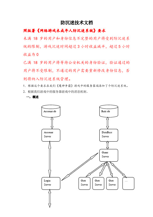 魔神争霸 防沉迷技术文档