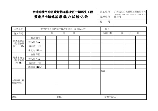 地基承载力记录