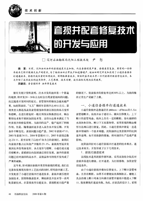 套损井配套修复技术的开发与应用
