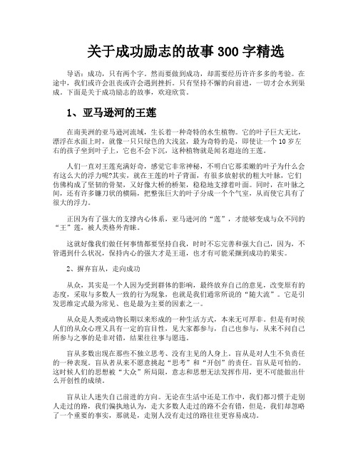 关于成功励志的故事300字精选