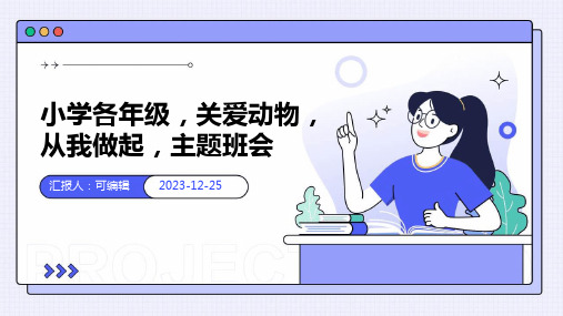 小学各年级,关爱动物,从我做起,主题班会ppt