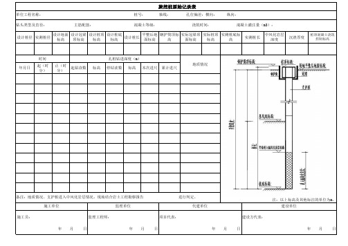 旋挖桩原始记录表