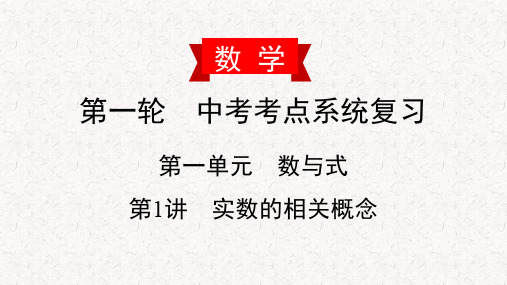 2020届部编人教版数学中考复习讲解课件第一单元数与式PPT