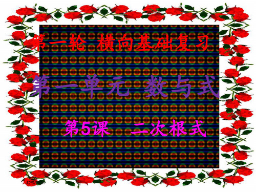 中考数学总复习 第一轮 横向基础复习 第一单元 数与式 第5课 二次根式课件