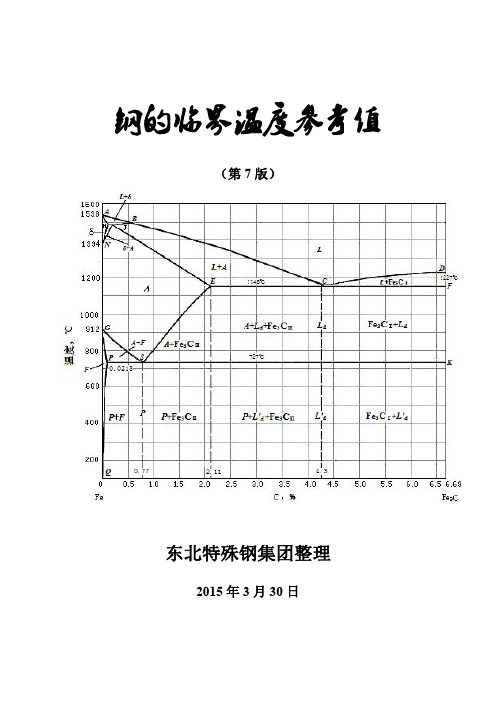 钢的临界温度参考值(第7版)