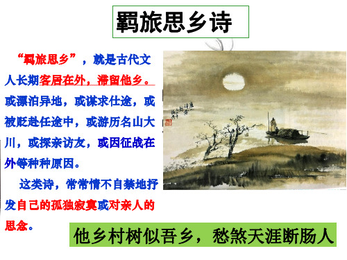 诗歌鉴赏题材分类精华 羁旅思乡诗课件(19张)