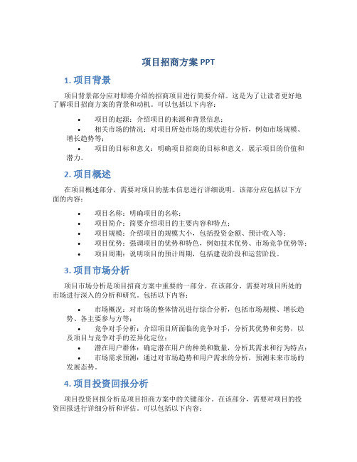 项目招商方案ppt