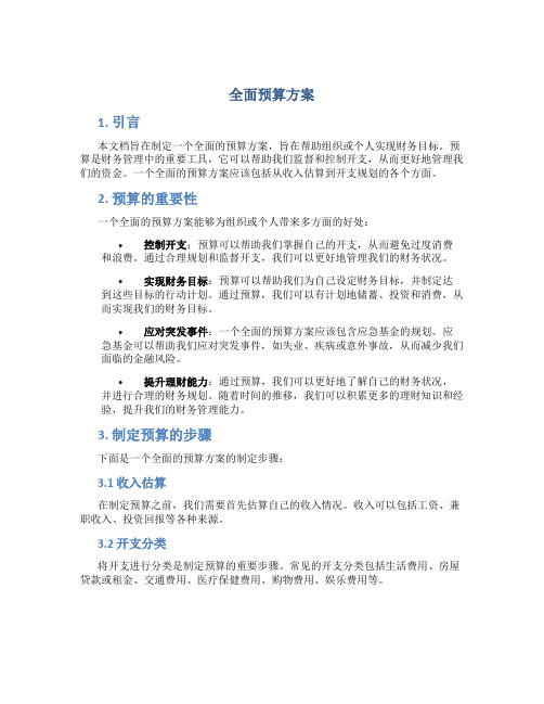 全面预算方案