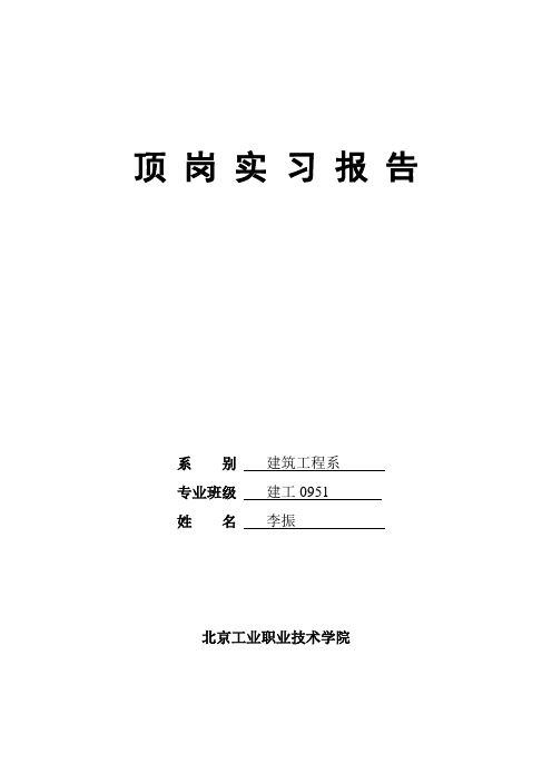 2014北京工业职业技术学院顶岗实习报告撰写规范