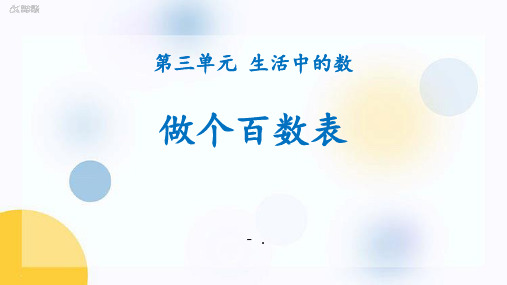 《做个百数表》生活中的数PPT精品课件