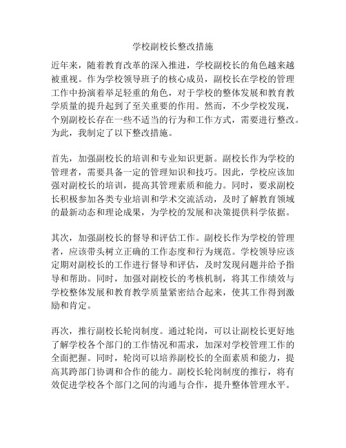 学校副校长整改措施