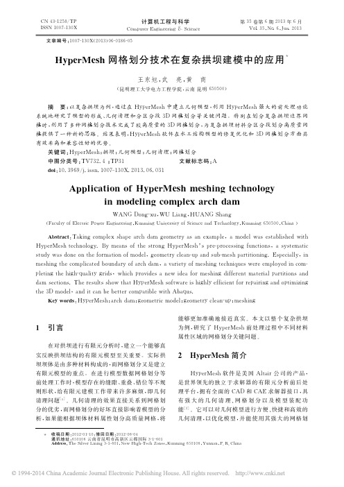 HyperMesh网格划分技术在复杂拱坝建模中的应用_王东旭