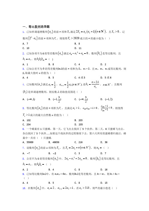 北京市八一中学等比数列经典例题doc