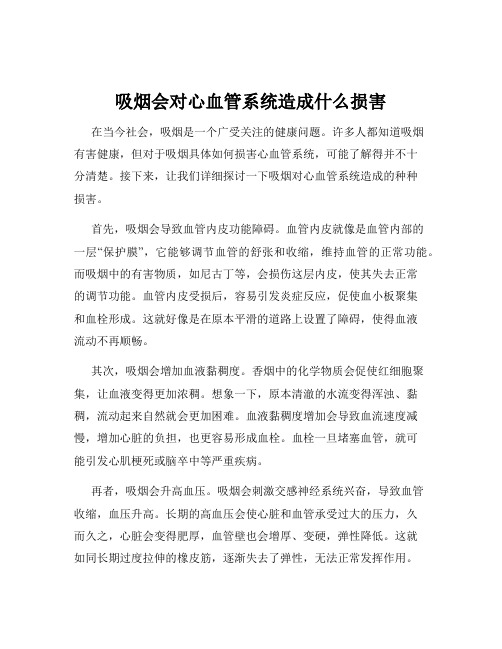 吸烟会对心血管系统造成什么损害