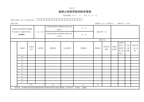 2022年城镇土地使用税纳税申报表