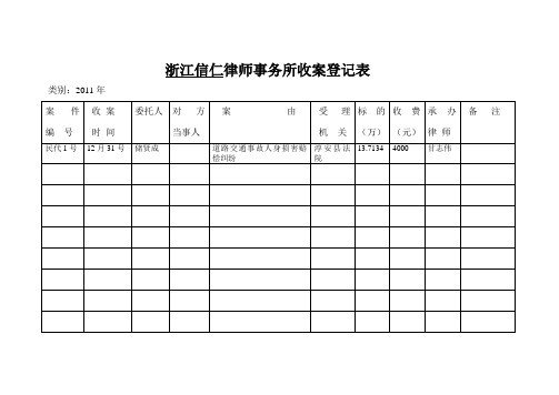 案件受理登记表