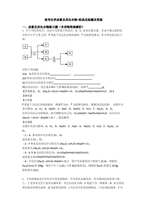 高考化学卤素及其化合物-经典压轴题及答案