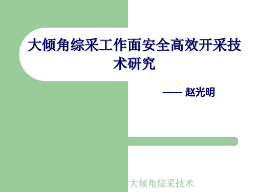 大倾角综采工作面安全高效开采技术的研究精品文档