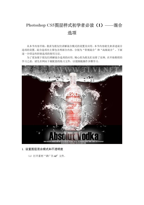Photoshop CS5图层样式初学者必读(1)——混合选项