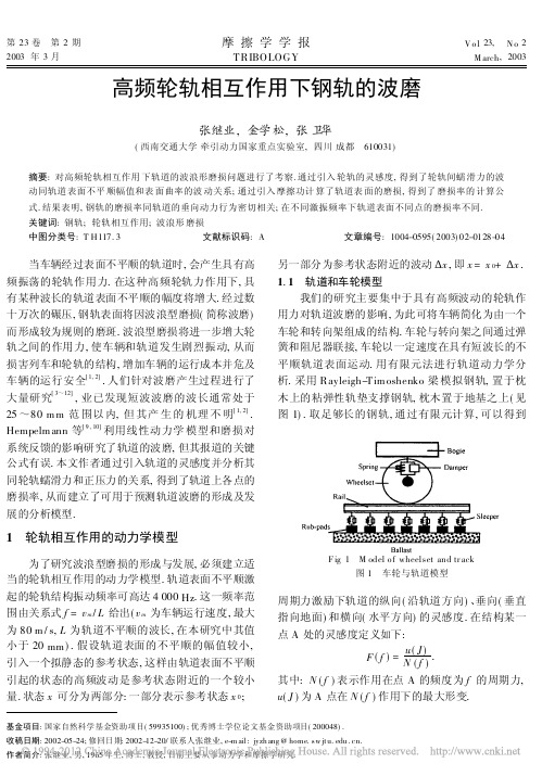 高频轮轨相互作用下钢轨的波磨