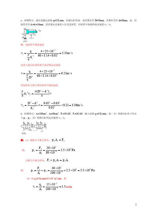 计算题(附答案)液压与气压传动