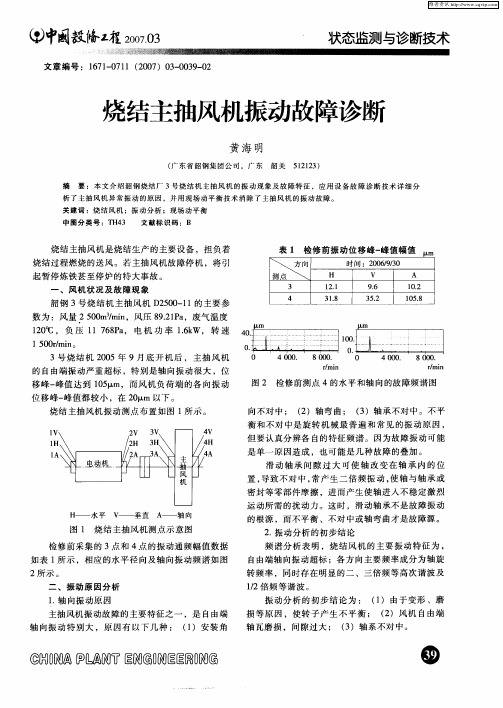 烧结主抽风机振动故障诊断